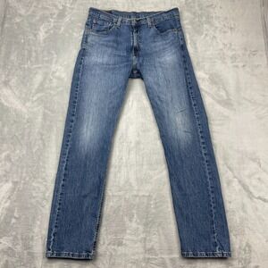 Levi's 505 Jeans Men's 33x32 Blue Denim Comfort Mid Rise Red Tab Skinny Leg